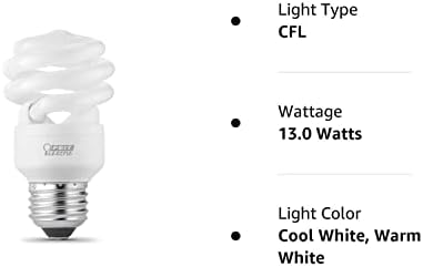Iluminação Dysmio - 13 watts Mini -Twist CFL Bulbo 2700k Base E26 branca quente - 8 pacote