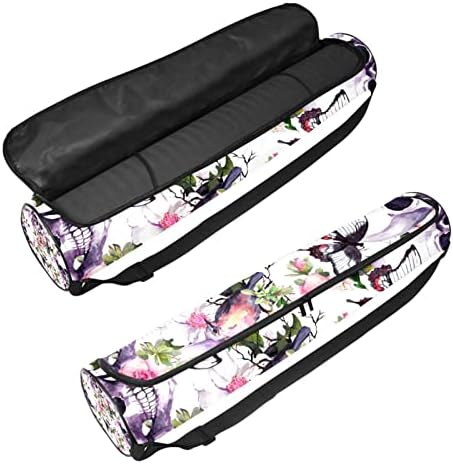 Bolsa de transportadora de tapete de ioga com borboleta de caveira com alça de ombro de ioga bolsa de ginástica