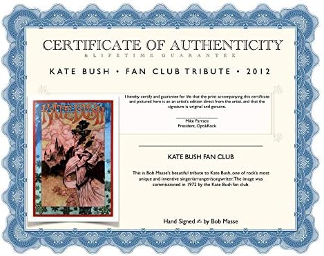 Kate Bush Fan Club encomendou o pôster original assinado Silkscreen por Bob Masse