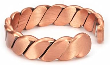 Anel de cobre para homens homens homens ajustáveis ​​vintage puro cobre anel magnético faixas de casamento