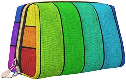 Ognot Rainbow Colored Wood Bancometria Bolsa de Viagem de Viagem para Homens e Mulheres, bolsa de maquiagem