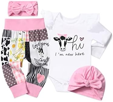 Wiqi recém -nascido bebê bebê menina 4pcs roupas calças de roupa de roupas definidas para roupas