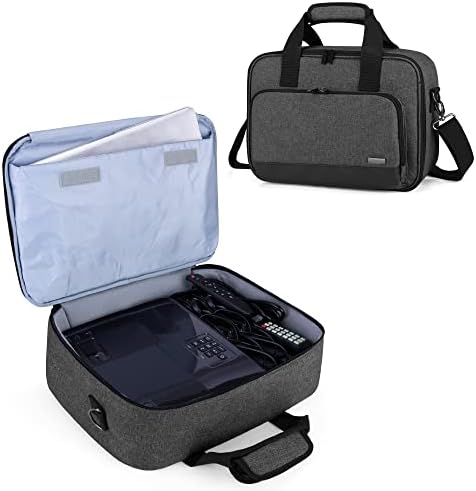 Luxja Projecor Case, bolsa de projetor com manga de laptop de proteção, estojo de transporte de projetor
