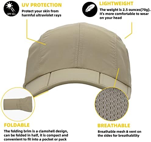 Zzewintraveler dobrável upf50+ tampa de proteção solar - o boné de beisebol rápido e seco chapéu esportivo ao ar