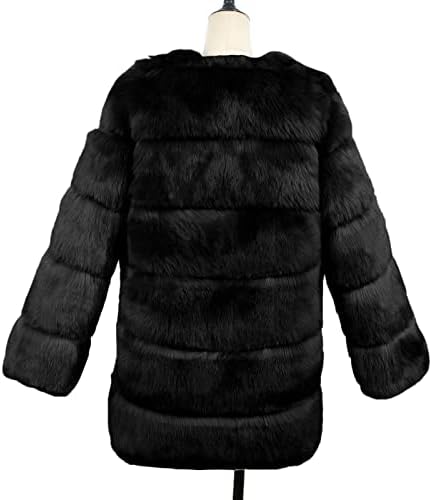 Jaqueta mulher quente inverno inverno inverno quente fofy fauxfur casaco curto casaco