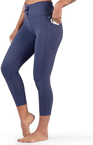 Apana Ladies Yoga Pants 7/8 Comprimento de altura Legging de treino com bolsos laterais
