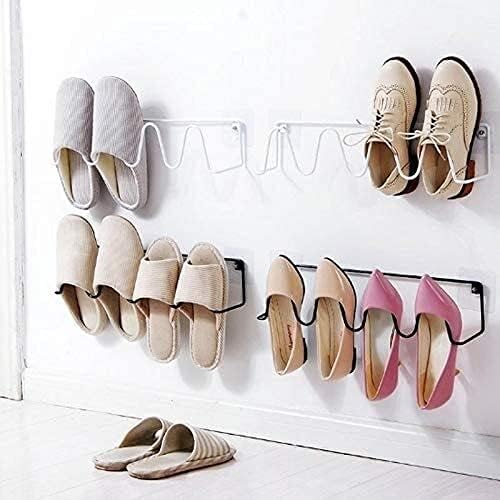Sapato rack de sapato Ironart montado na parede rack drenagem chinelos de prateleira gancho de sapatos pequenos