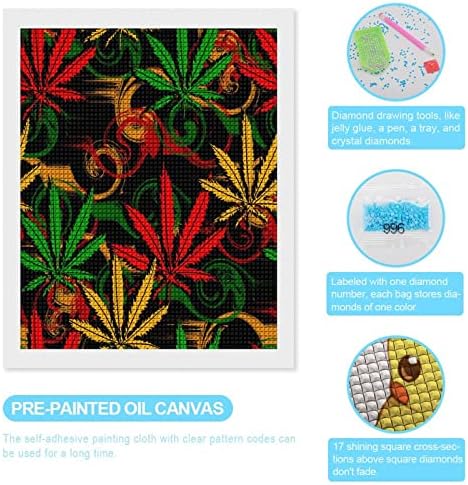 Weed On Rastafarian Diamond Painting Kit Art Pictures Diy Full Drill Acessórios para casa adultos Presente