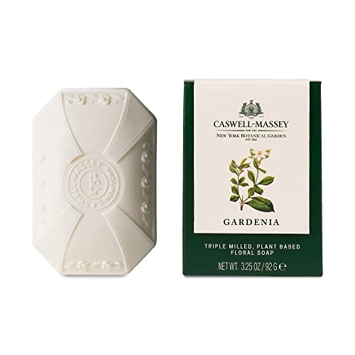 Caswell-Massey Triple Milled NYBG Gardenia Single Soap Bar, sabonete de banho perfumado e hidratante para mulheres,