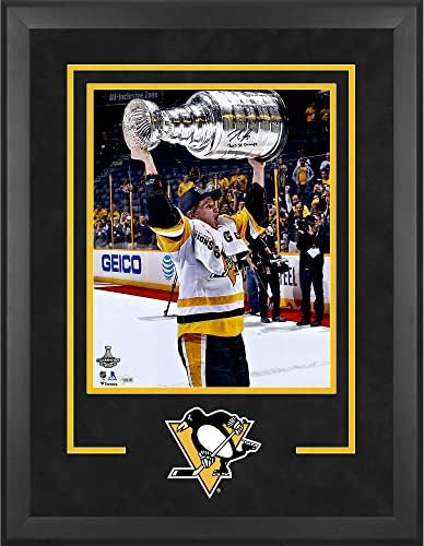 Jake Guentzel Pittsburgh Penguins 2017 Stanley Cup Champions Deluxe emoldurado autografado 16