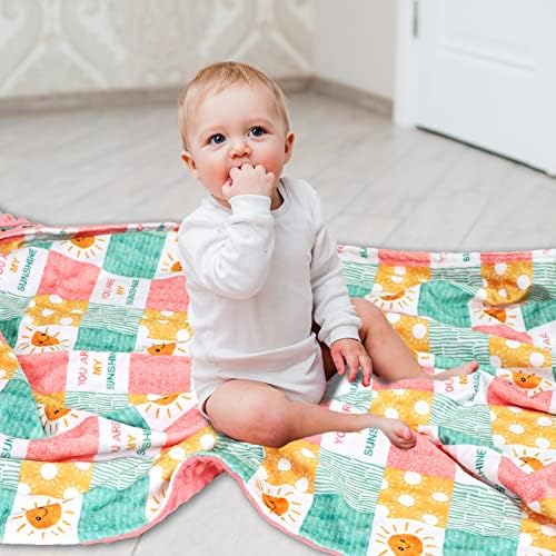Cobertor de bebê para meninas, cobertores de dupla camada super macia com apoio pontilhado, cobertor de cama de