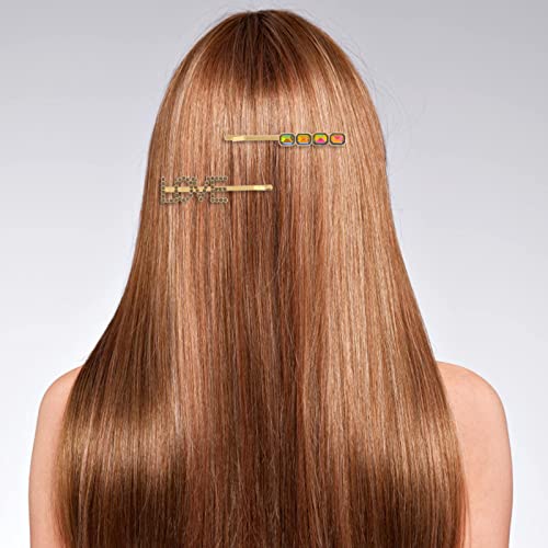 Conjunto de clipe de cabelo arco -íris embutido de cobre Conjunto de cabelos femininos Acessórios para