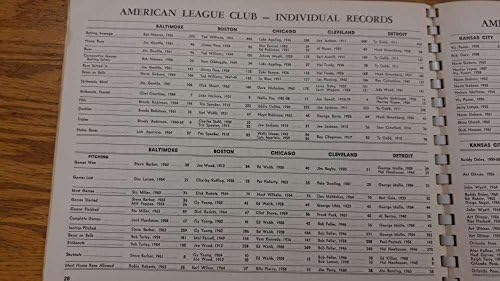 Livro de recordes da Liga Americana 1965 Programa Vintage de beisebol J39173