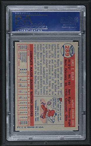 1957 Topps 289 Jim Bolger Chicago Cubs PSA PSA 8,00 Cubs