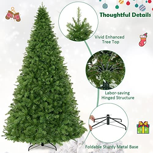 HappyGrill de 8 pés pré-iluminada Árvore de Natal Artificial Home Home Holiday Decor, Metal Stand