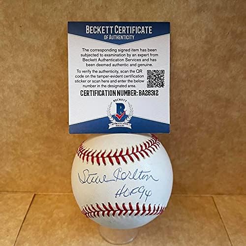 Steve Carlton Phillies/Cardinals HOF 94 Autografado M.L. Baseball BAS BA26312