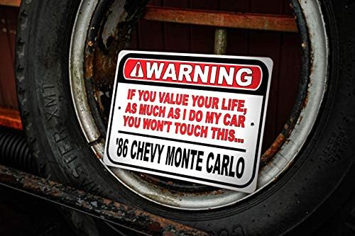1986 86 Chevy Monte Carlo Não toque meu carro, decoração de parede de metal, sinal de garagem,