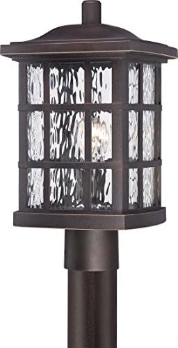 Quoizel snn9009pn stonington pós-lanterna ao ar livre, 1 luz, 100 watts, bronze paladiano