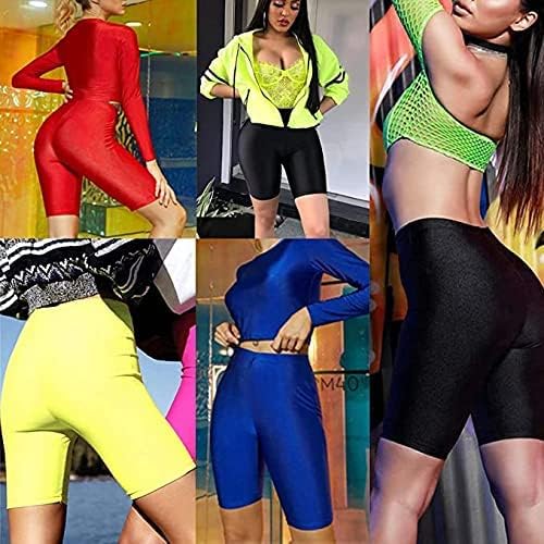 Shorts genéricos de motociclista para mulheres, shorts/calças de yoga ativos de neon, shorts de ioga com shorts