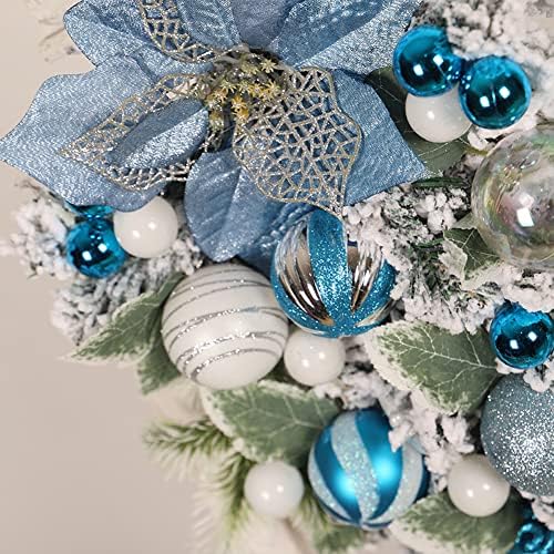 Lizhoumil 20 polegadas de Natal Gabas artificiais com ornamentos da porta da frente da bola de Natal pendurados