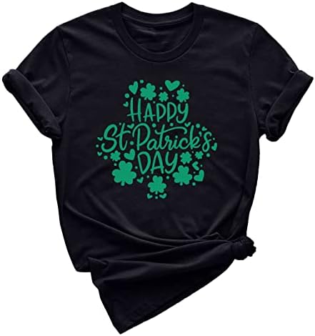 Saint Patricks Day T-shirt Womens Solid Color engraçado o pescoço presente de tamanho grande moletons de