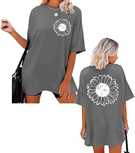Mulheres de tamanho grande, letra engraçada Carta real redonda de manga curta Camisas gráficas de camisa confortável