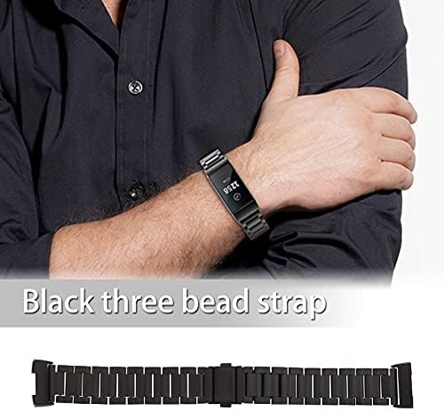 Black/Silver Sport Wristwatch Banda de substituição ajustável compatível com aço inoxidável com