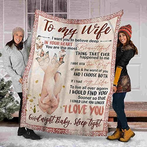 Para minha esposa cobertor, segurando a mão, boa noite Baby Blanket, cobertor