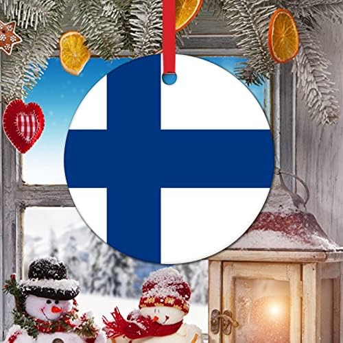 Finlândia Flag National Christmas de lembrança de cerâmica Cerâmica Ornamentos de Natal Country Ornamento de Natal
