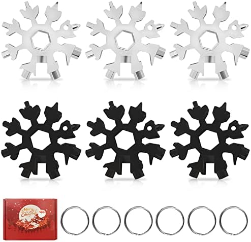Snowflake multitool e 18 em 1 aço inoxidável chave de neve para flocos de flocos de neve multi-ferramentas e