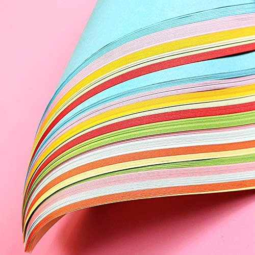 Origami Paper 500 folhas, 10 cores vivas, cor de dupla face para projetos de artesanato de DIY…