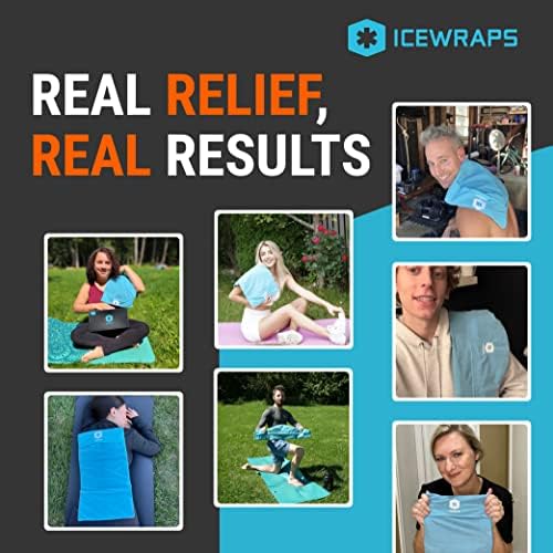 ICEWRAPS de 10 ”x14” Pacote de gelo reutilizável com tampa de tecido macio - Moldura de terapia a frio multiuso