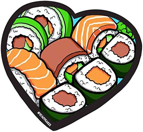 Sushi Heart Decals - para carros, laptops e muito mais! - Use dentro ou fora - doentes para qualquer