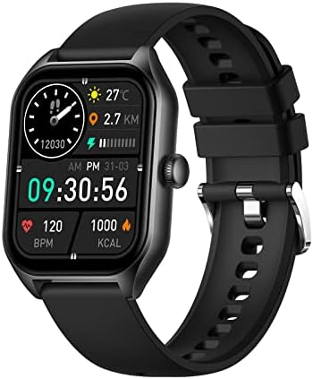 Byikun Smart Watches for Men Women, smartwatch de saúde de 1,85 polegadas com monitor de pressão arterial