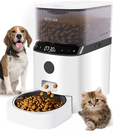 Alimentadores de gatos automáticos de petviaga com timer, dispensador de alimentos para cães de 5l com