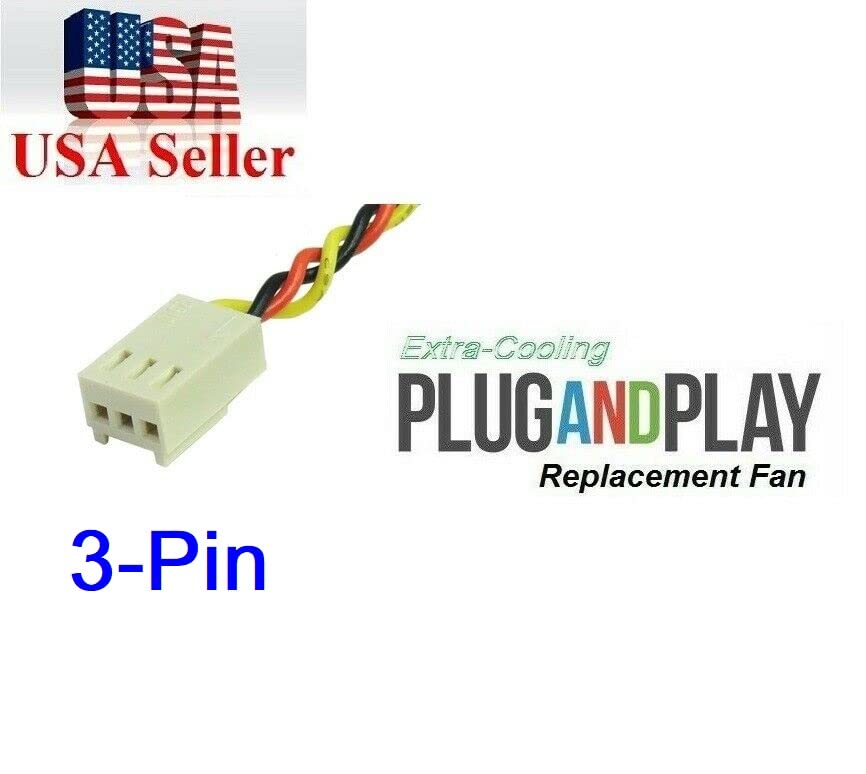2 Pacote de plug-and-play extra-refrigerador silencioso! Ventiladores de substituição compatíveis