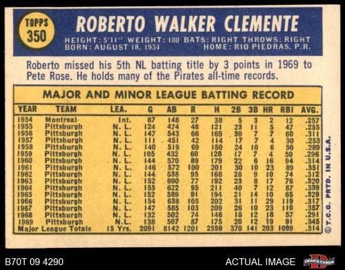 1970 Topps 350 Roberto Clemente Pirates Hall da Fama 4 - VG/Ex B70T 09 4290 - Cartões de beisebol