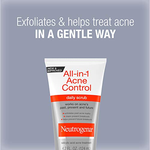 Nutrogena All-in-1 Acne Controle diariamente esfoliante face para esfoliar e tratar a acne, com