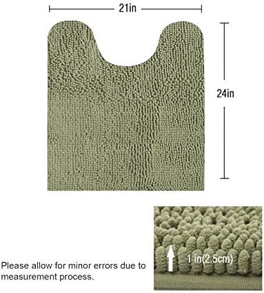 ITSEFOFT não deslize o tapete de banheiro de vaso sanitário de chenille com água absorvente, 24 x 21 polegadas