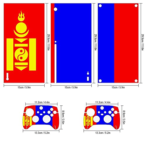 Flag de Mongólia Xbox Seriesx Console e Skins Controller Skins Vinil Skin Decalter Tampa de capa de capa