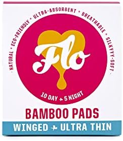 Flo-almofadas de bambu orgânicas, pacote de combinação diurna e noturna, cuidados femininos, produtos