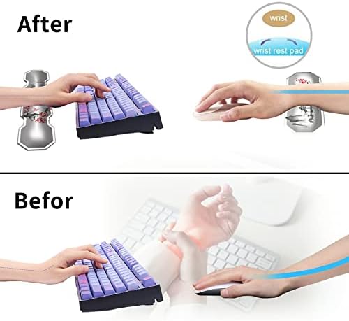 Conjunto de almofadas de mouse do teclado, almofada de mouse grande + teclado descanso de pulso + descanso