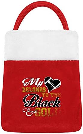 Meu coração pertence a bolsas pretas bolsa de luxo saco de natal para ornamentos festivos