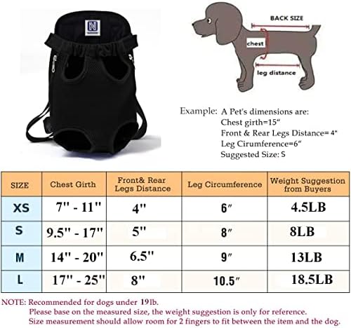 Backpack de cães NATLUSS Pontas - Mochilas de transportadora de cães tiras ajustáveis ​​para o ar