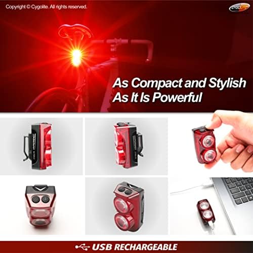 Cygolite Hypershot- 350 lúmen Luz traseira de bicicleta- 7 Night & Daytime Modos- Velocidades de flash ajustáveis
