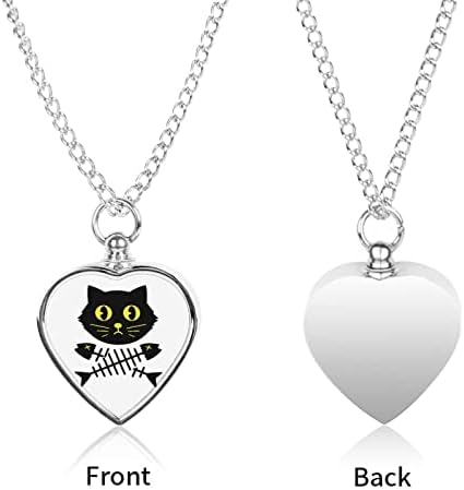 Peixe-gato preto osso feminino feminino em forma de coração jóias de pingente de pingente de