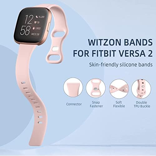 Witzon 4 Pack Bands Slim Compatível com Fitbit Versa 2 Bandas/Fitbit Versa/Fitbit Versa Lite/SE, Silicone
