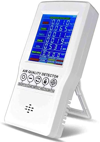 XXJJ Monitor de qualidade do ar portátil Indoor, detector de testes de ar preciso para formaldeído CO2