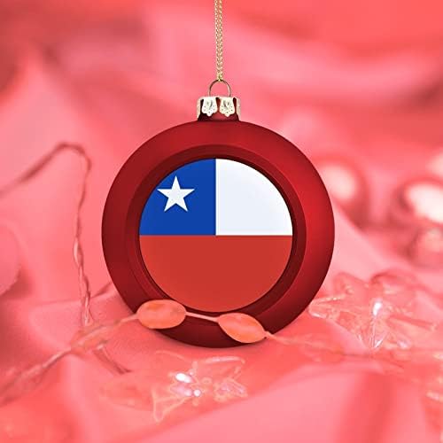 Enfeites de bola chile, ornamento de bola de natal da bandeira das nações, ornamentos de plástico