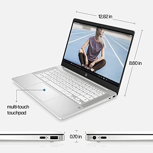 HP Chromebook 14ana0240nr 14 Laptop de tela sensível ao toque, 4 GB de RAM/64 GB SSD, pacote branco de cerâmica